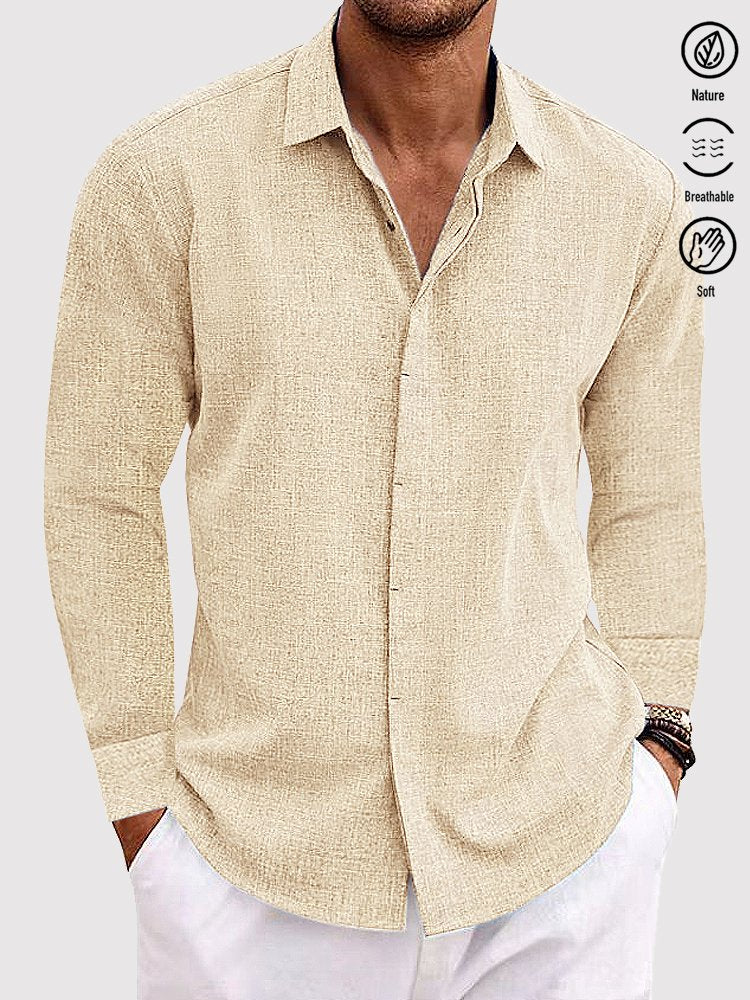 Alohadaddy Basic Cotton Linen Plain Men&