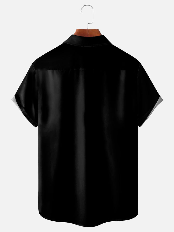 Camisa de manga corta con bolsillo y botones para hombre, con estampado digital 3D de cerveza y bolos retro de Alohadaddy, talla grande y alta