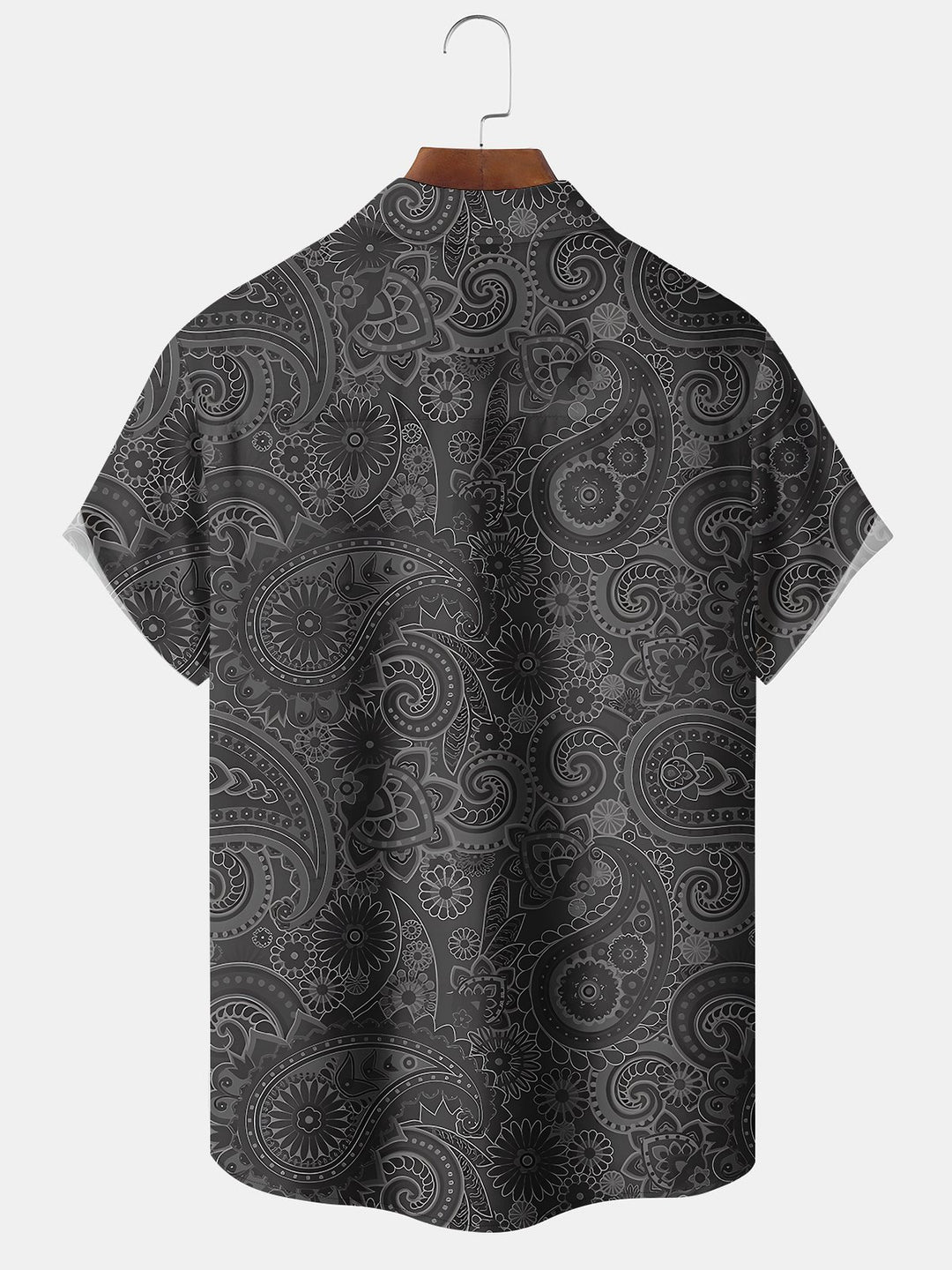 Alohadaddy Vacation Hawaii Cashew Flower Print Art Pocket Button Elastic Oversized Shirt