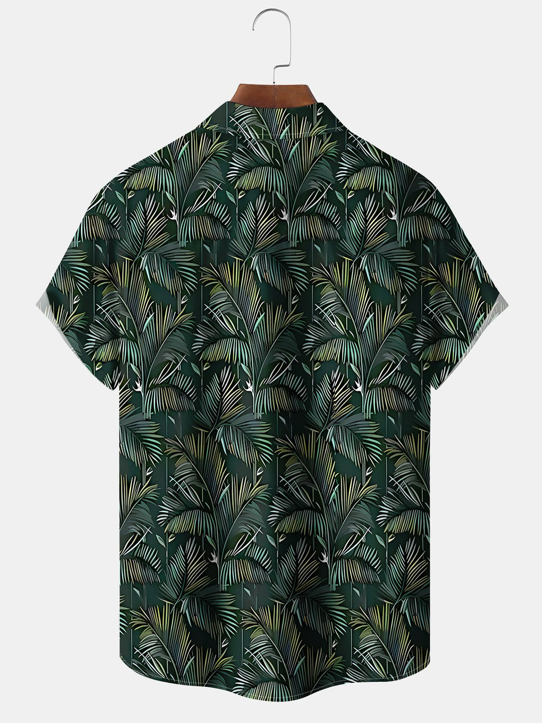 Alohadaddy Hawaiian Vacation Palm Tree Print Art Pockets Buttons Stretch Oversized Shirt