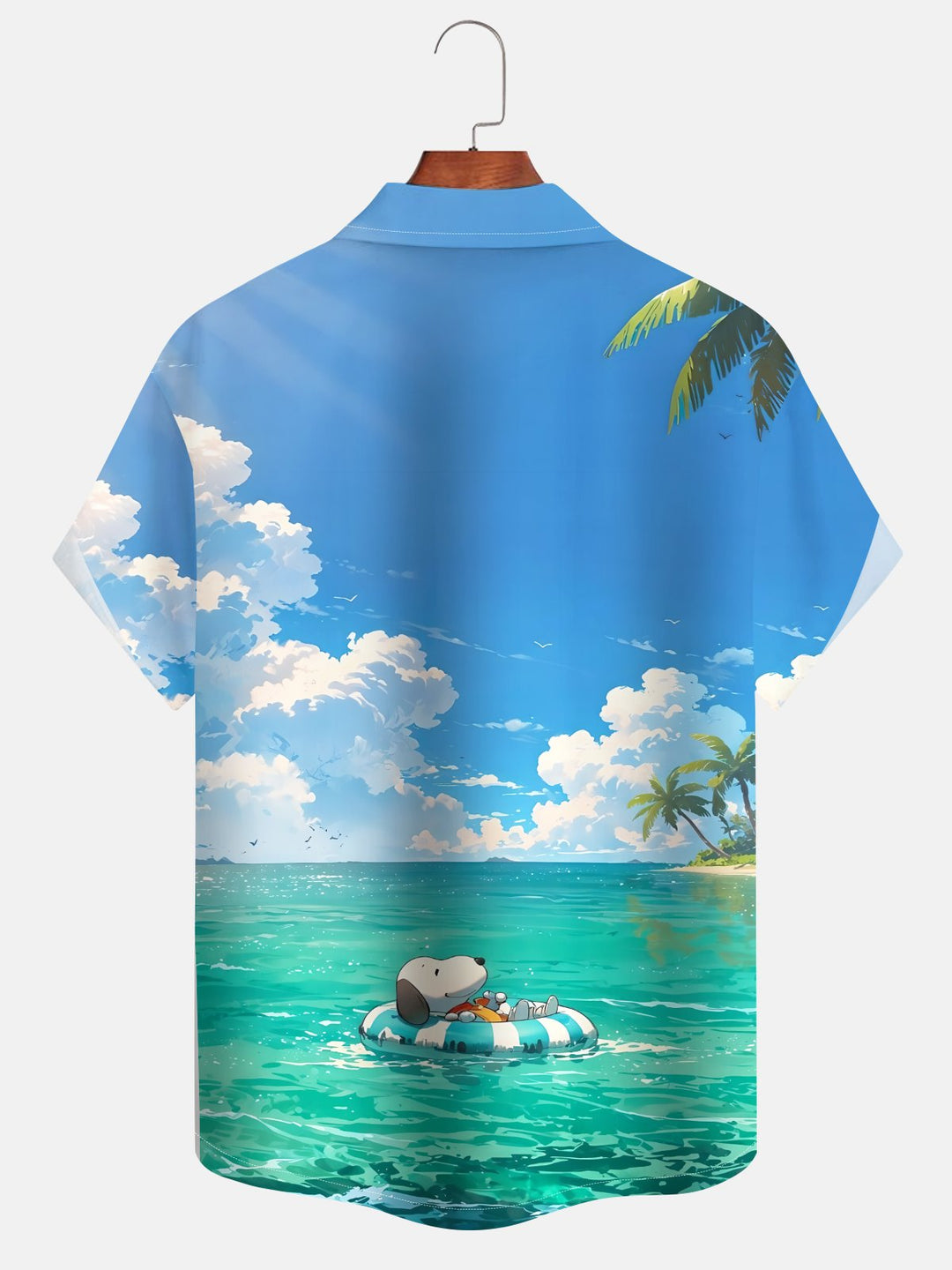 Alohadaddy Hawaii Vacation Cartoon Characters Print Art Button Cardigan Pocket Polyester Stretch Large Size Long Short Sleeve Shirt