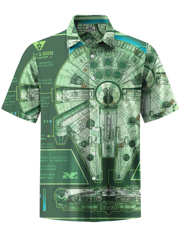 Alohadaddy® Retro Movie Spaceship Star Wars Printed Pockets Elastic Large Size Men&