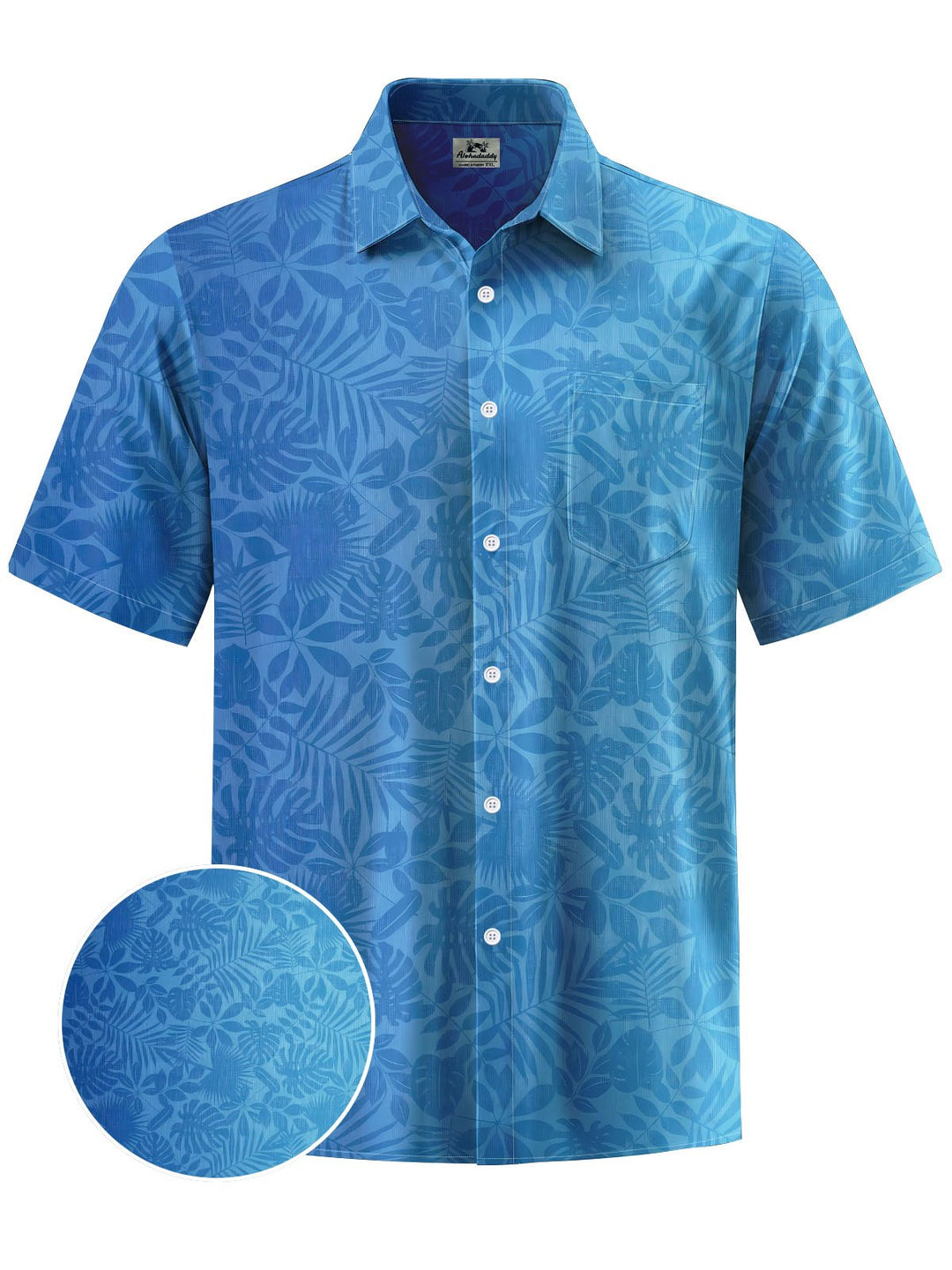 Alohadaddy® Casual Leaves Gradient Print Chest Pocket Men&