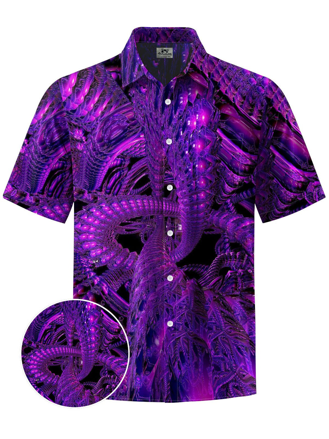 Alohadaddy® Vintage Abstract Texture Print Chest Pocket Mens Short Sleeve Shirt Big &amp; Tall
