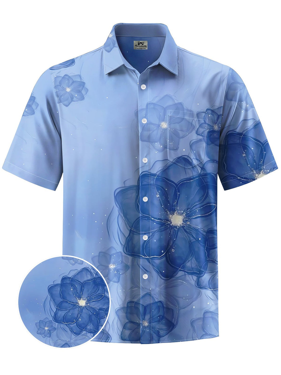 Alohadaddy® Casual Floral Art Print Mens Moisture Wicking Short Sleeve Shirt Big &amp; Tall
