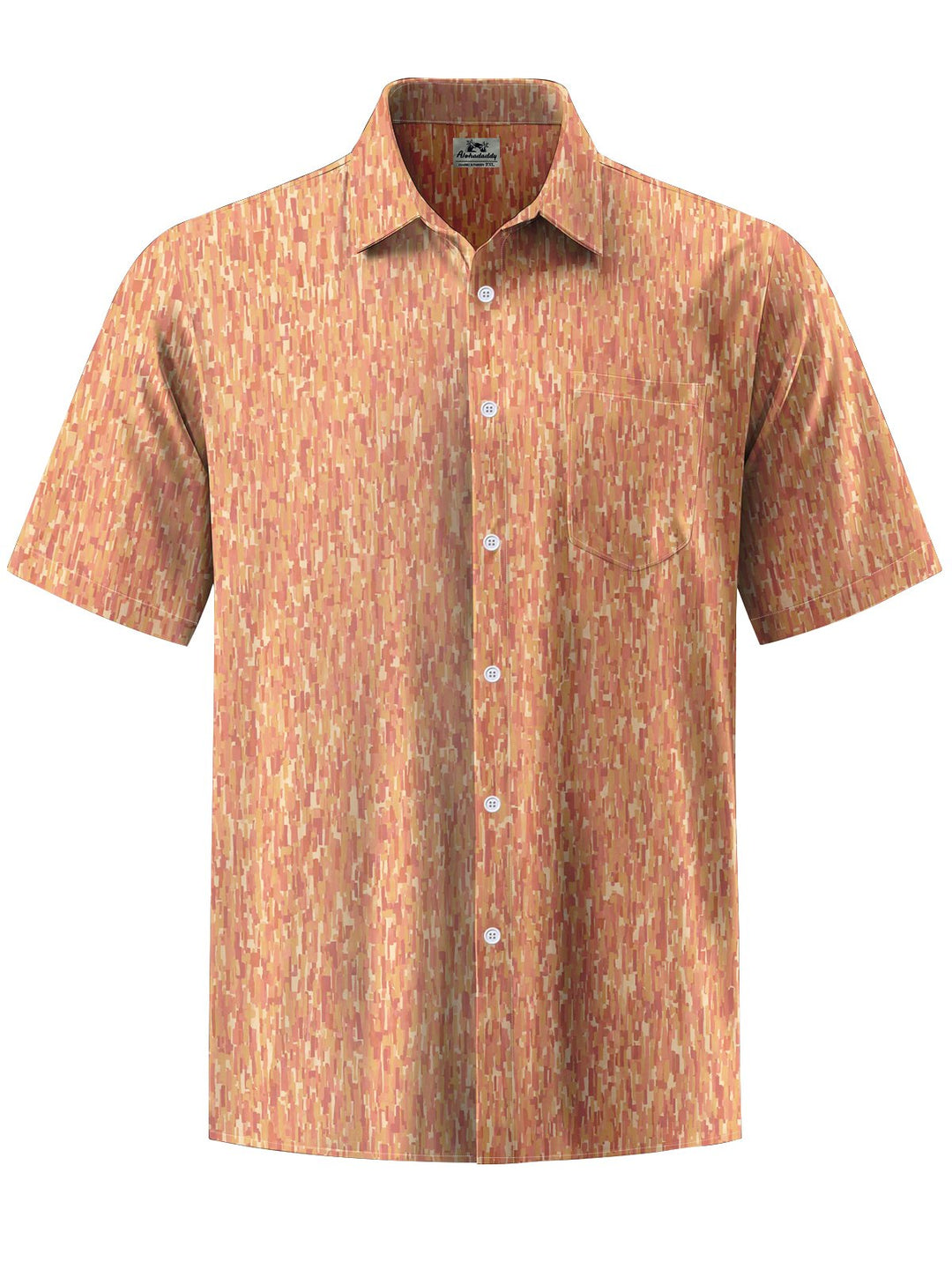 Alohadaddy® Casual Stripe Art Print Chest Pocket Men&