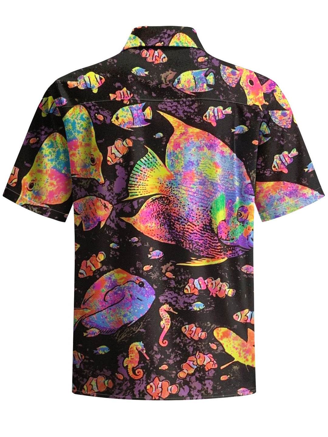 Alohadaddy® Vintage Marine Fish Print Art Chest Pocket Men&