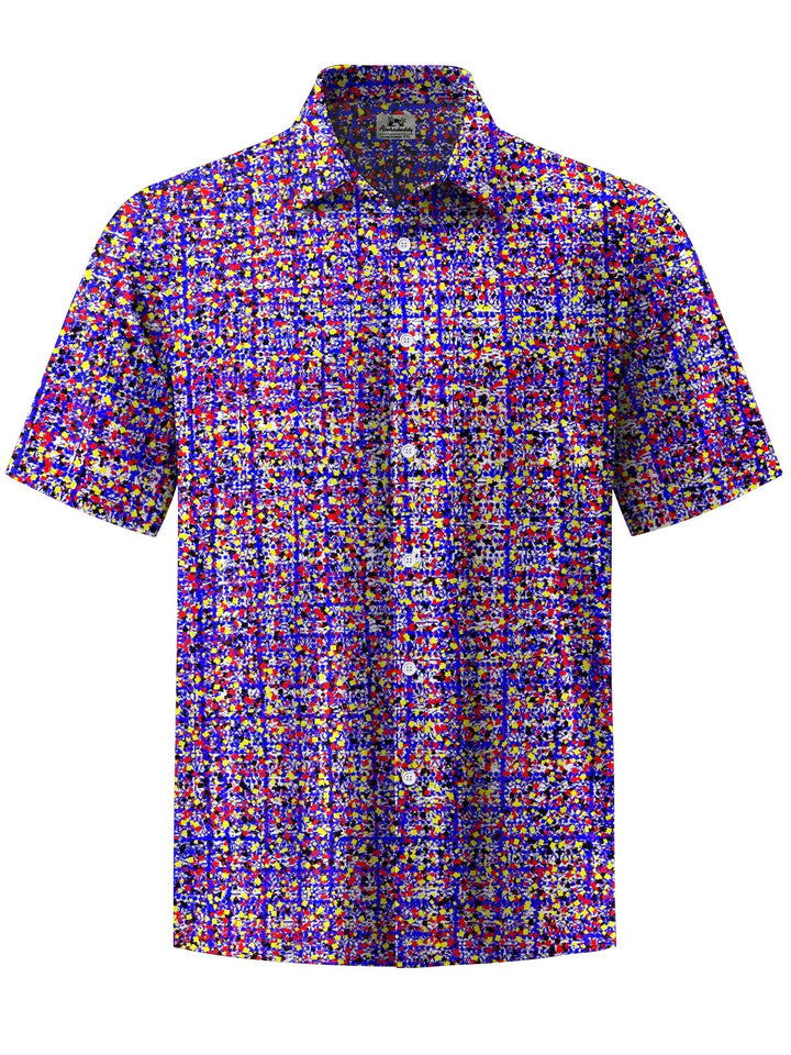 Alohadaddy® Vintage Noise Check Art Print Chest Pocket Men&