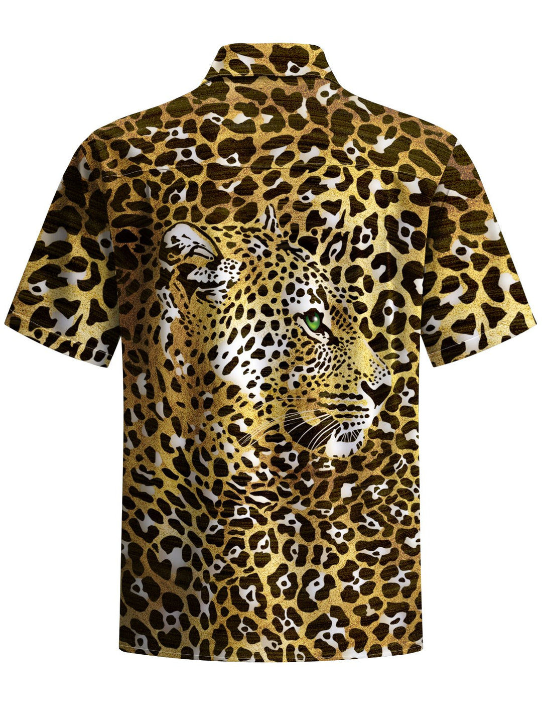 Alohadaddy® Casual Leopard Print Art Print Chest Pocket Men&