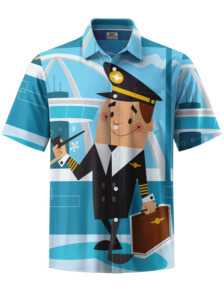 Alohadaddy® Casual Captain Printed Art Stretch Pocket Men&