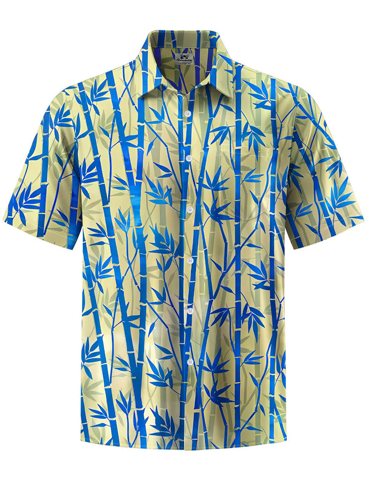 Alohadaddy® Hawaiian Bamboo Print Button Pocket Men&