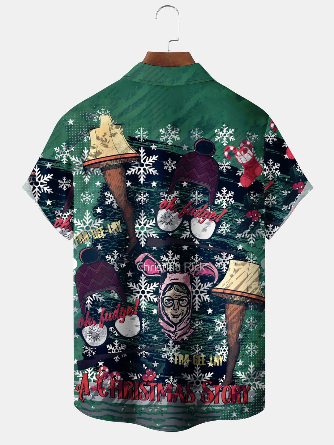 Alohadaddy® Christmas Graffiti Print Pocket Elastic Button Men&