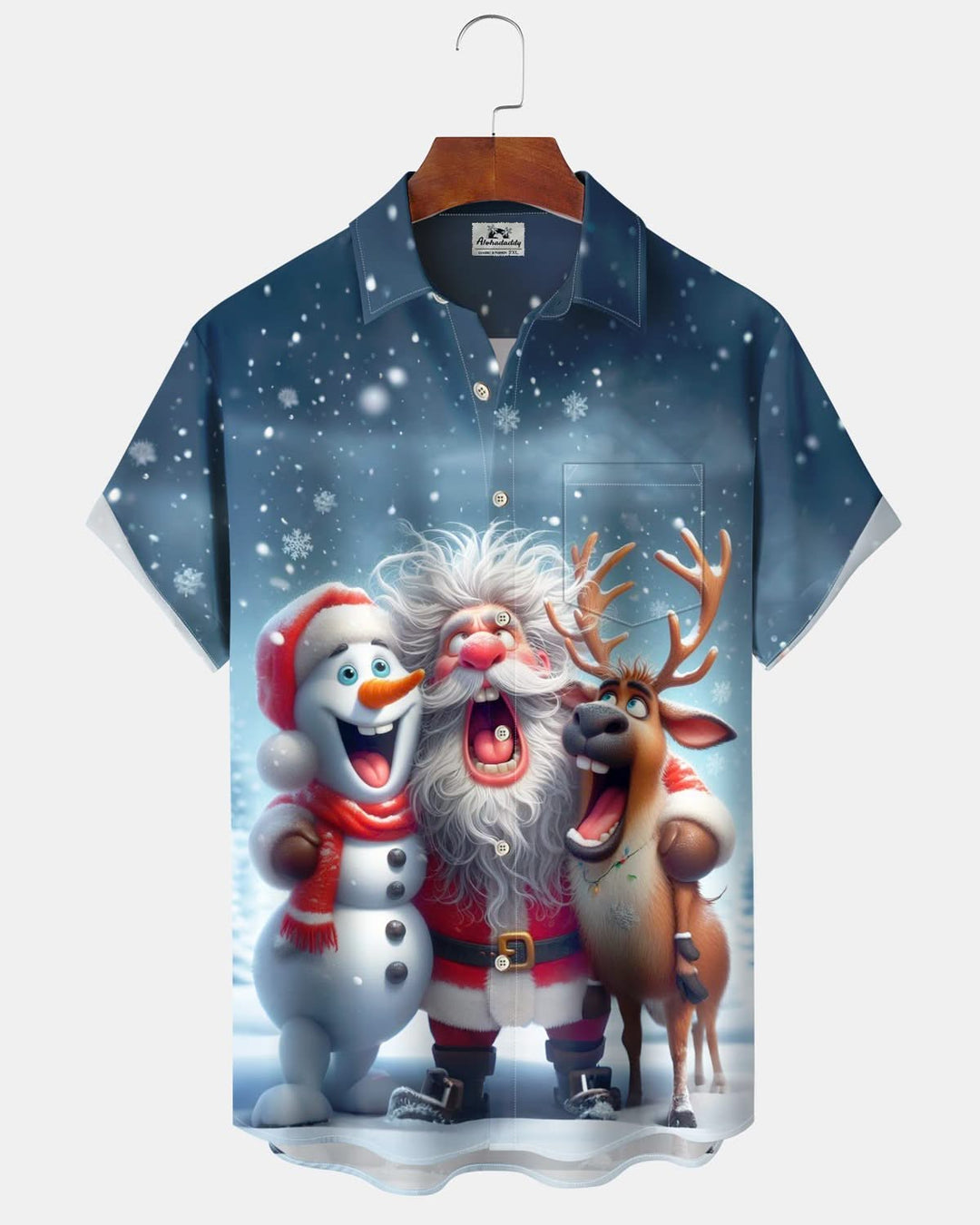 Alohadaddy® Christmas Santa Claus Cartoon Print Pocket Elastic Button Men&