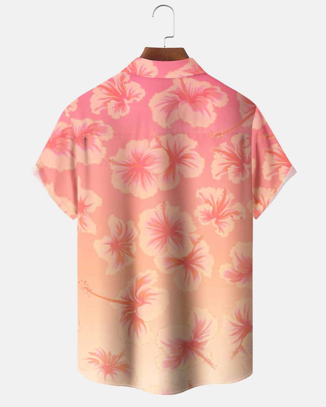 Alohadaddy® Hawaiian Floral Gradient Print Art Cardigan with Pockets and Buttons for Men - Short Sleeve Shirt Big &amp; Tall