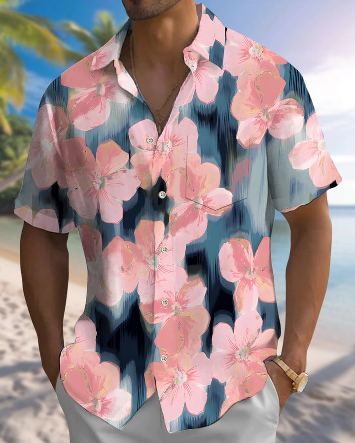 Alohadaddy® Casual Floral Print Art Button Pocket Cardigan Men&