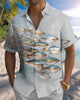 Alohadaddy® Hawaiian Fish Print Art Button Pocket Cardigan Men's Short Sleeve Shirt