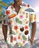 Alohadaddy® Men's Short-Sleeve Button-Down Shirt Hawaiian Beach Vacation Style with Artistic Print and Pocket