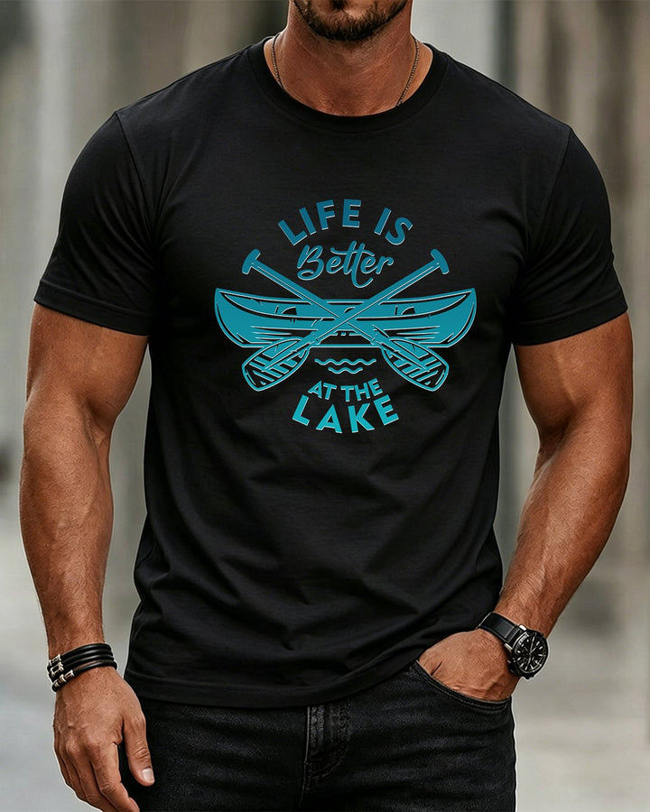 Alohadaddy® Hawaiian Boat Print Crew Neck Men&