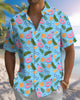 Alohadaddy® Men's Short-Sleeve Button-Down Shirt with Flamingo Print and Chest Pocket