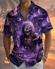 Alohadaddy® Holiday Halloween Graphic Print Button-Down Pocket Cardigan-Style Men's Short-Sleeve Shirt