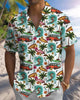 Alohadaddy® Men's Short-Sleeve Button-Down Shirt with Palm Tree Print and Chest Pocket