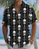 Alohadaddy® Men's Short-Sleeve Button-Down Shirt  Vintage Skull Print with Pocket