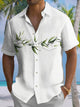 Alohadaddy Casual Series Bamboo Leaves Bamboo Print Art Button Cardigan Pockets Breathable Stretch Long Oversized Shirt