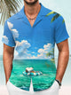 Alohadaddy Hawaii Vacation Cartoon Characters Print Art Button Cardigan Pocket Polyester Stretch Large Size Long Short Sleeve Shirt