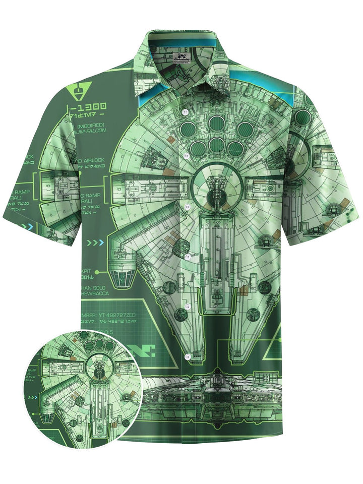 Alohadaddy® Retro Movie Spaceship Star Wars Printed Pockets Elastic Large Size Men&