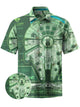 Alohadaddy® Retro Movie Spaceship Star Wars Printed Pockets Elastic Large Size Men's Short Sleeve Shirt
