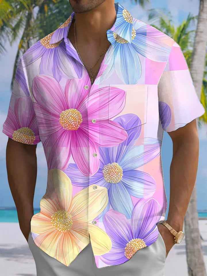 Alohadaddy® Hawaiian Floral Print Moisture Wicking Men&