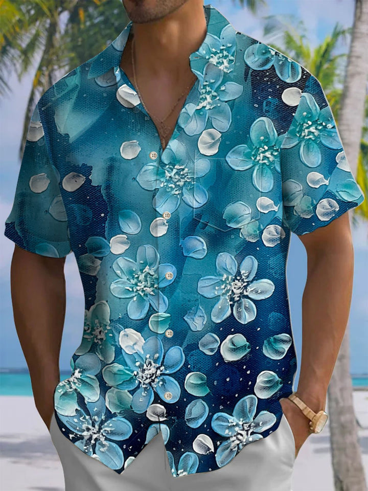 Alohadaddy® Vintage Floral Print Chest Pocket Men&