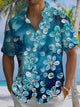 Alohadaddy® Vintage Floral Print Chest Pocket Men's Short Sleeve Shirt Big & Tall