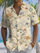 Alohadaddy® Vintage Hawaiian Floral Art Print Chest Pocket Mens Short Sleeve Shirt Big & Tall