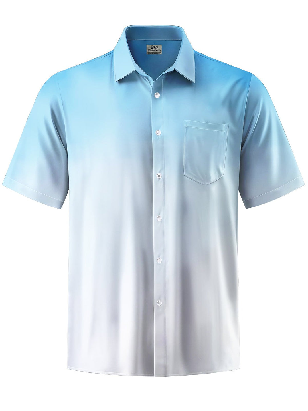 Alohadaddy® Hawaii Ombre Art Print Chest Pocket Mens Short Sleeve Shirt Big &amp; Tall