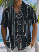 Alohadaddy® Vintage Stripe Art Print Chest Pocket Men's Short Sleeve Shirt Big & Tall