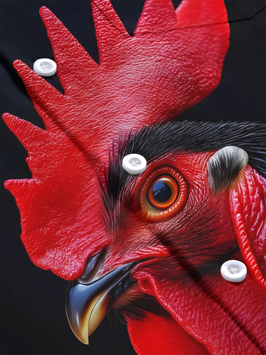 Alohadaddy® Casual Rooster Art Print Moisture Wicking Mens Short Sleeve Shirt Big &amp; Tall