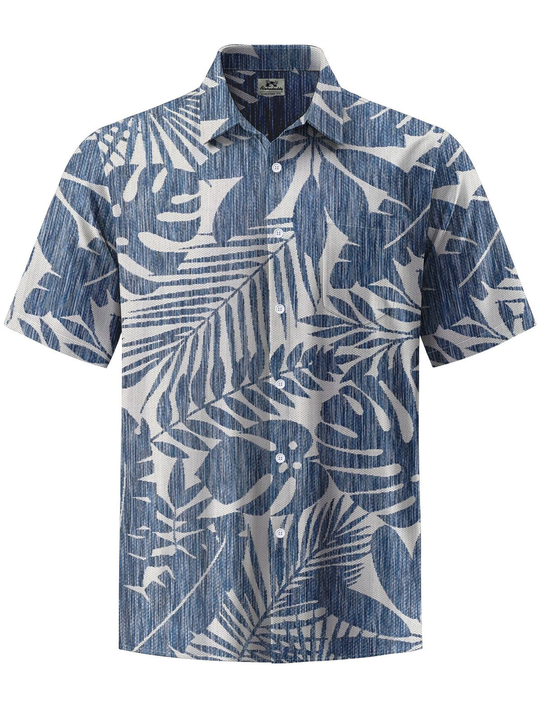 Alohadaddy® Vintage Palm Leaf Art Print Chest Pocket Mens Short Sleeve Shirt Big &amp; Tall