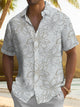 Alohadaddy® Casual Floral Art Print Chest Pocket Men's Short Sleeve Shirt Big & Tall