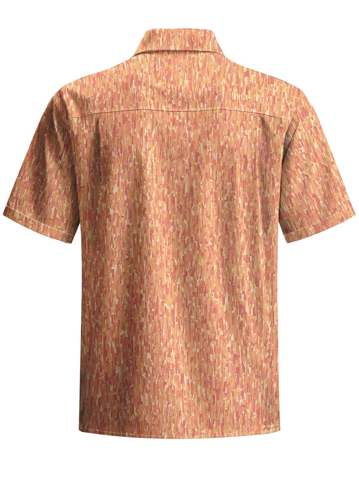 Alohadaddy® Casual Stripe Art Print Chest Pocket Men&
