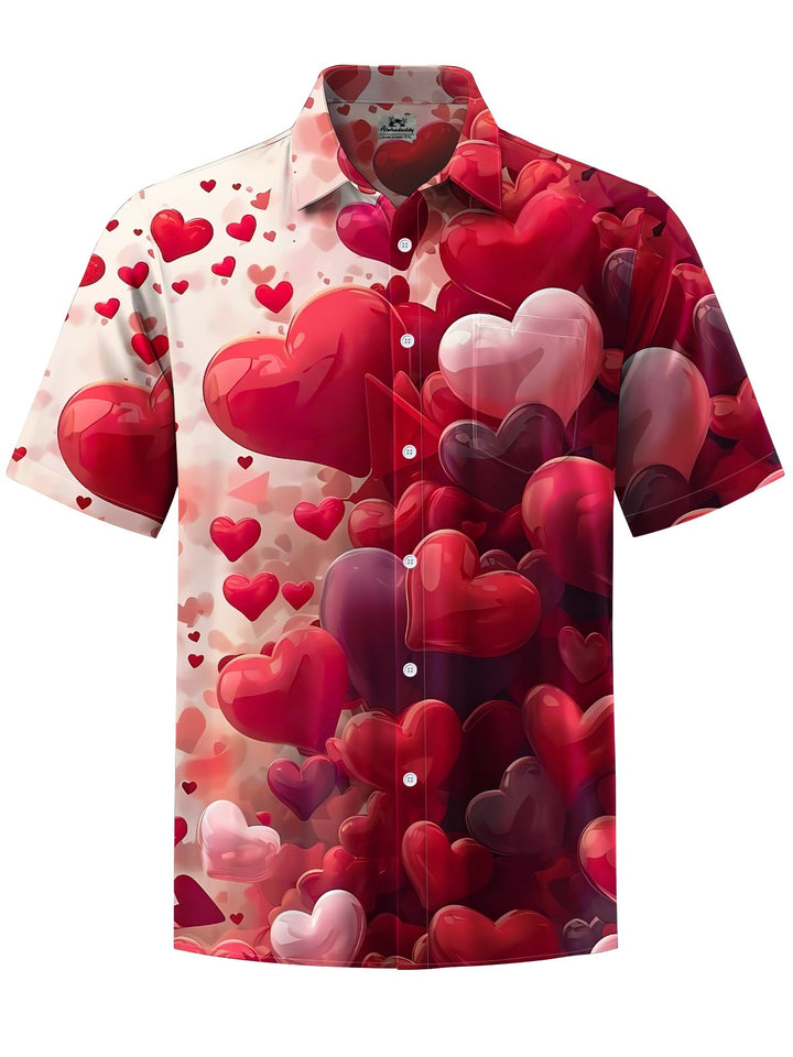 Alohadaddy® Casual Heart Gradient Art Print Chest Pocket Men&