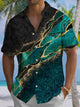 Alohadaddy® Vintage Abstract Art Print Chest Pocket Men's Stretch Short Sleeve Shirt Big & Tall