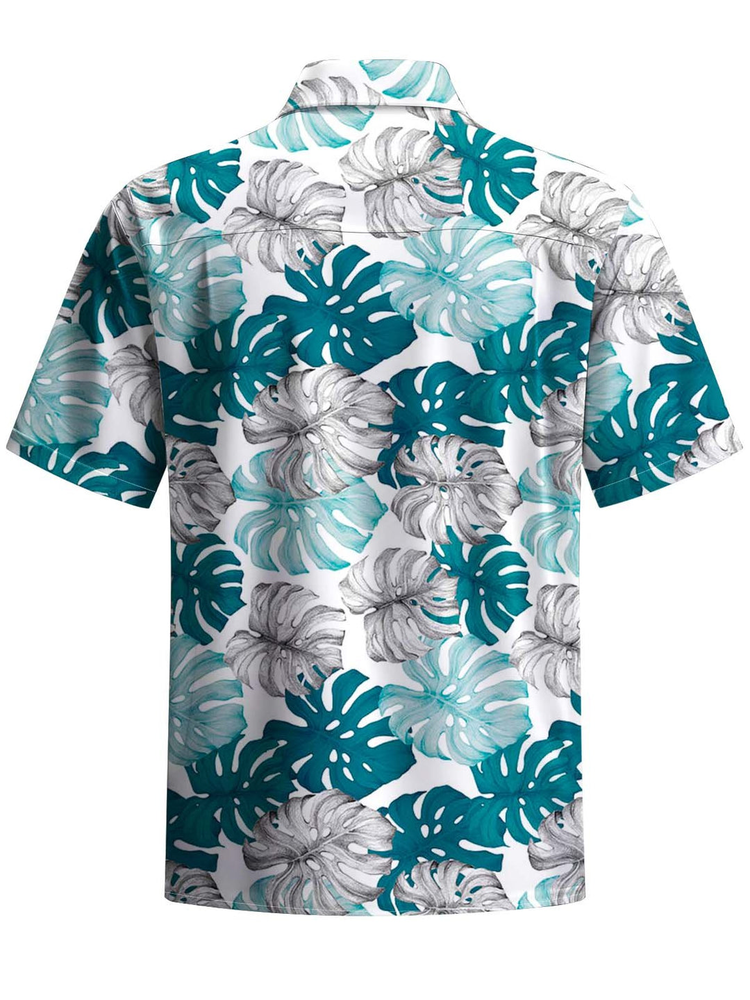 Alohadaddy® Hawaiian Palm Leaf Art Print Chest Pocket Stretch Men&