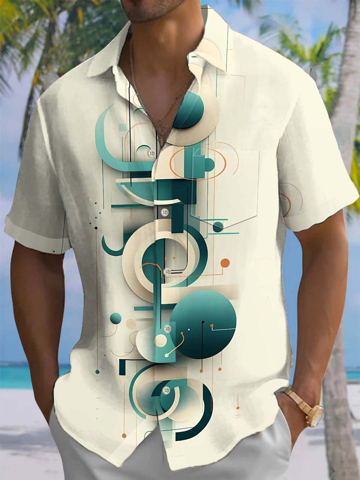 Alohadaddy® Casual Geometric Art Print Pocket Stretch Men&