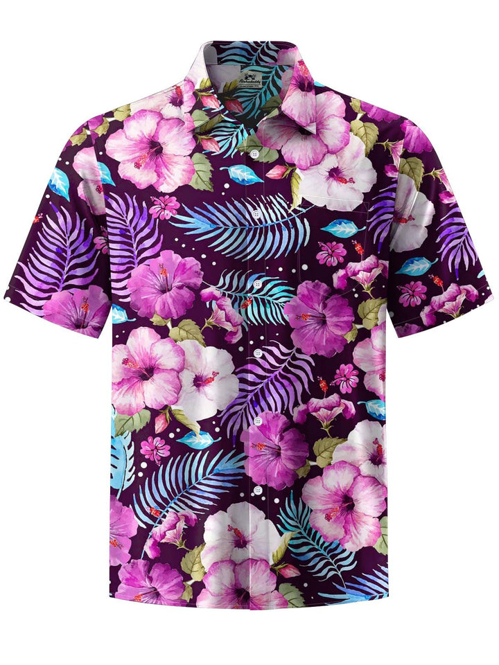 Alohadaddy® Casual Floral Print Art Pocket Stretch Men&