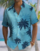 Alohadaddy® Hawaiian Palm Tree Print Art Button Pocket Cardigan Men's Short Sleeve Shirt