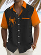 Alohadaddy Halloween Spider 3D Digital Print Men's Button Pocket Short Sleeve Shirt Big & Tall