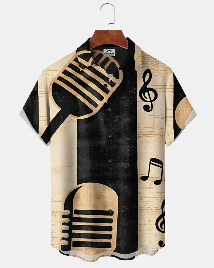Alohadaddy® Casual Note Microphone Print Men&