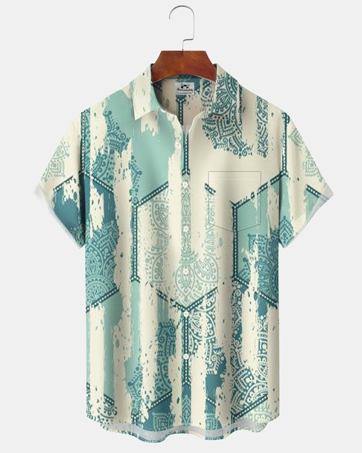 Alohadaddy® Casual Geometric Polka Dot Mottled Print Men&