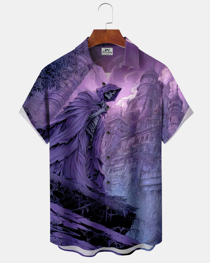 Alohadaddy® Halloween Castle Skull Death Print Men&